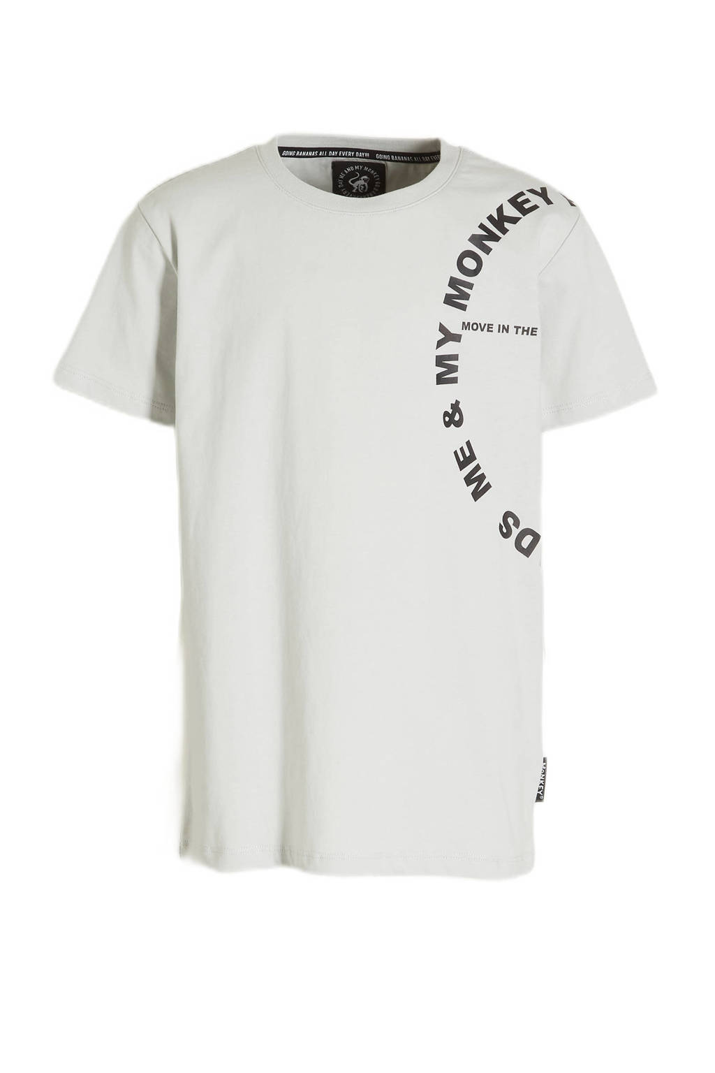 Me & My Monkey T-shirt Milan met printopdruk grijs
