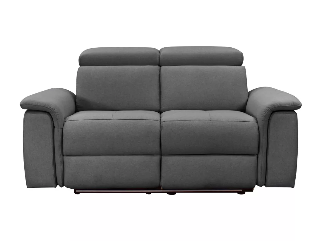 Pareli | Canapé 2 places avec fonction manuel en tissu anthracite