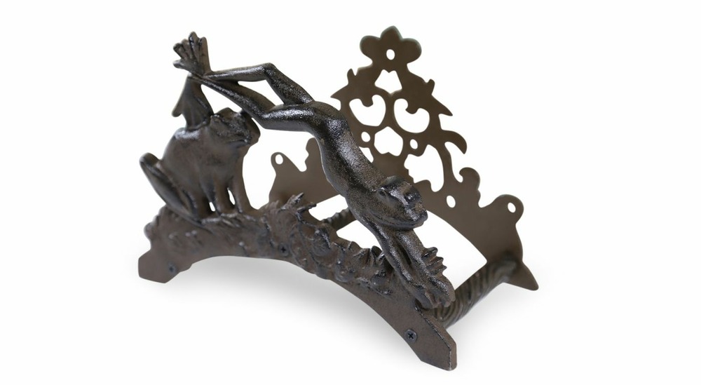 Support tuyau arrosage fonte marron 24.5x14x19cm