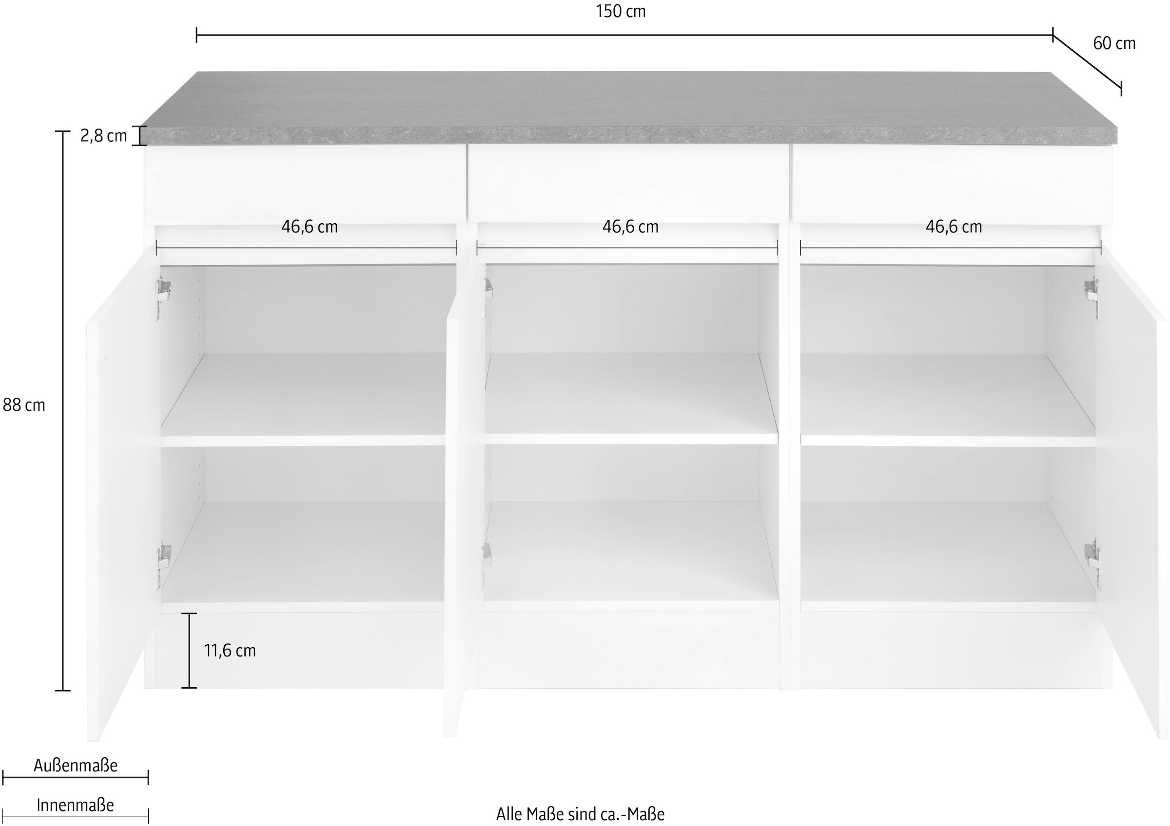 OPTIFIT Unterschrank »Roth« Breite 150 cm