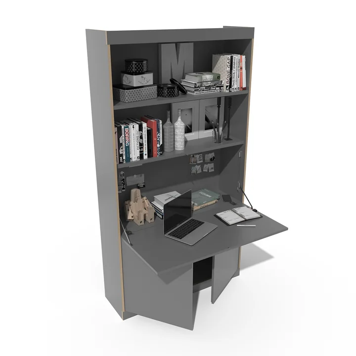 Müller Small Living - Flai Home-Office Sekretär, gross, CPL anthrazit