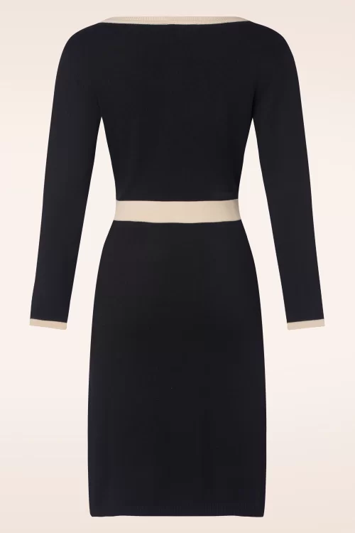 Smashed Lemon Maya gebreide jurk in zwart en zand