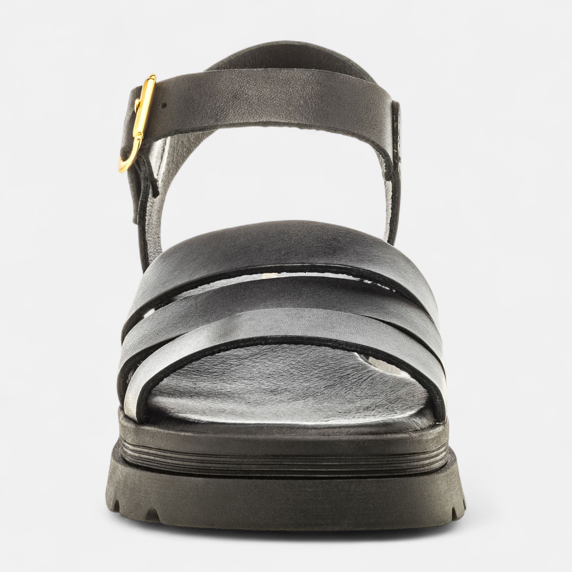 Sandales Femme en cuir noir