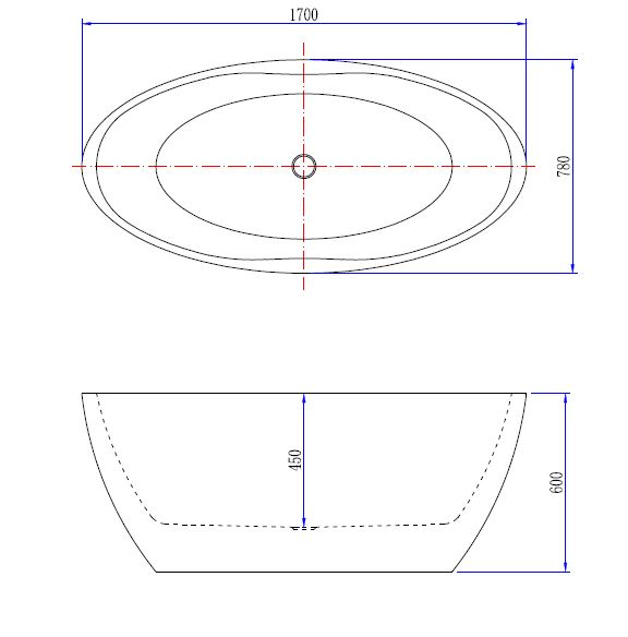 Mueller Oval vrijstaand ligbad 170x78 mat wit