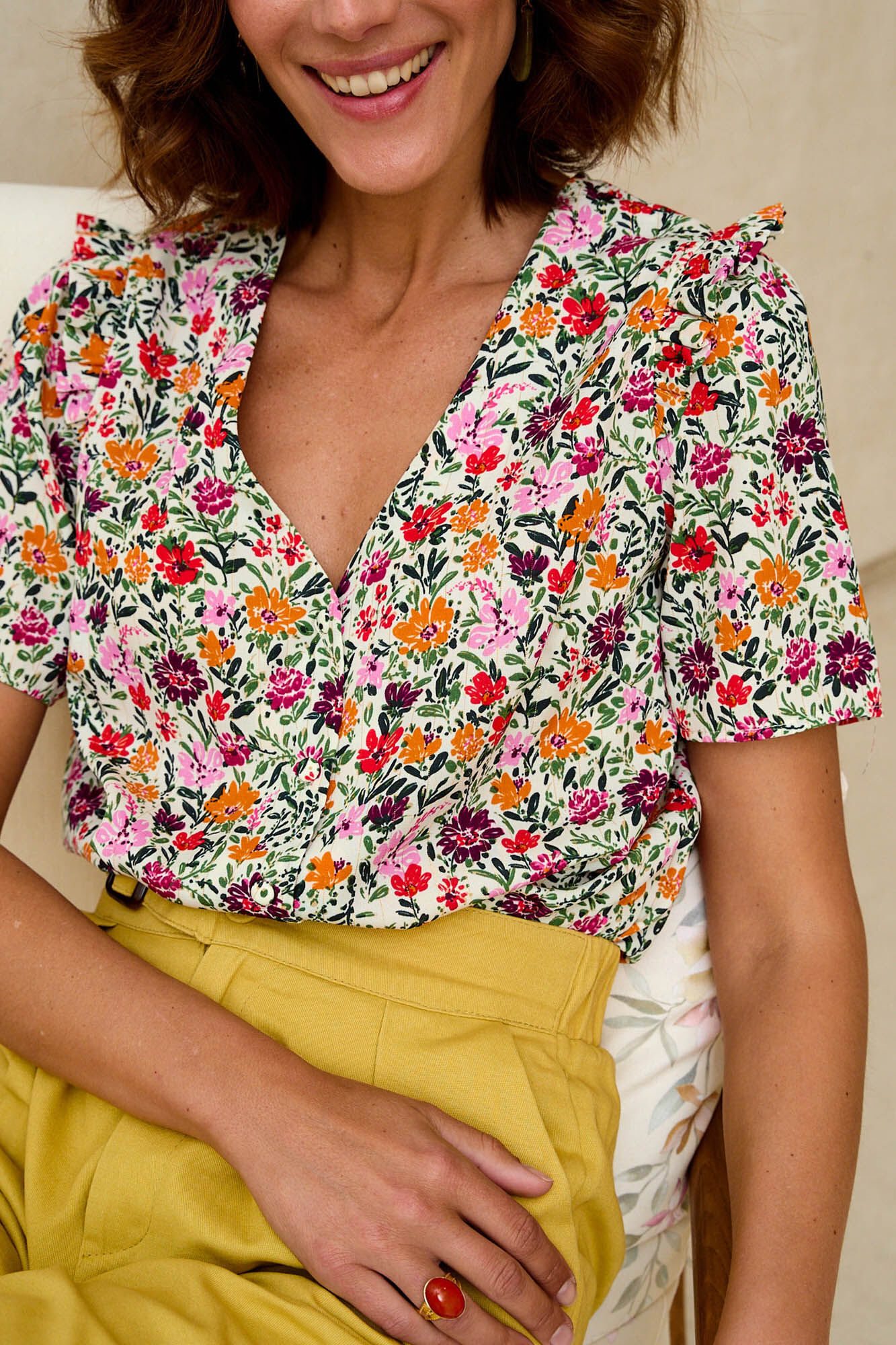 Camisa Misti com estampa floral - Lilás
