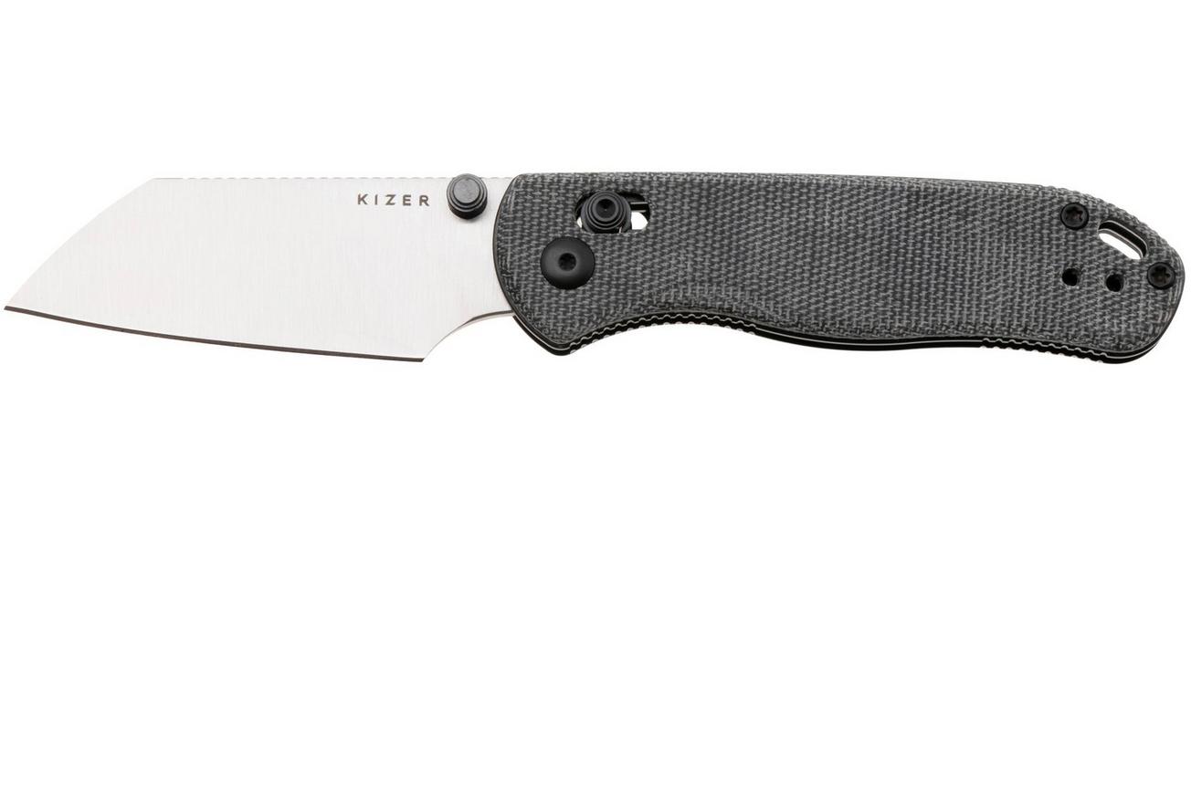 Kizer Vanguard Drop Bear 2, V3619-2KS1 Satin Nitro-V, Black Micarta, zakmes, Azo design