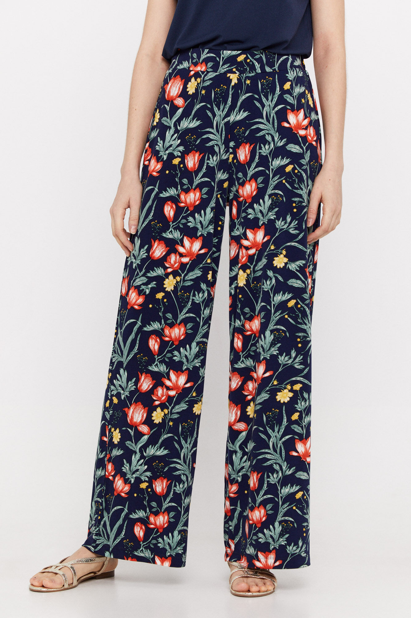 Calças de malha estampadas - Multicoloridas