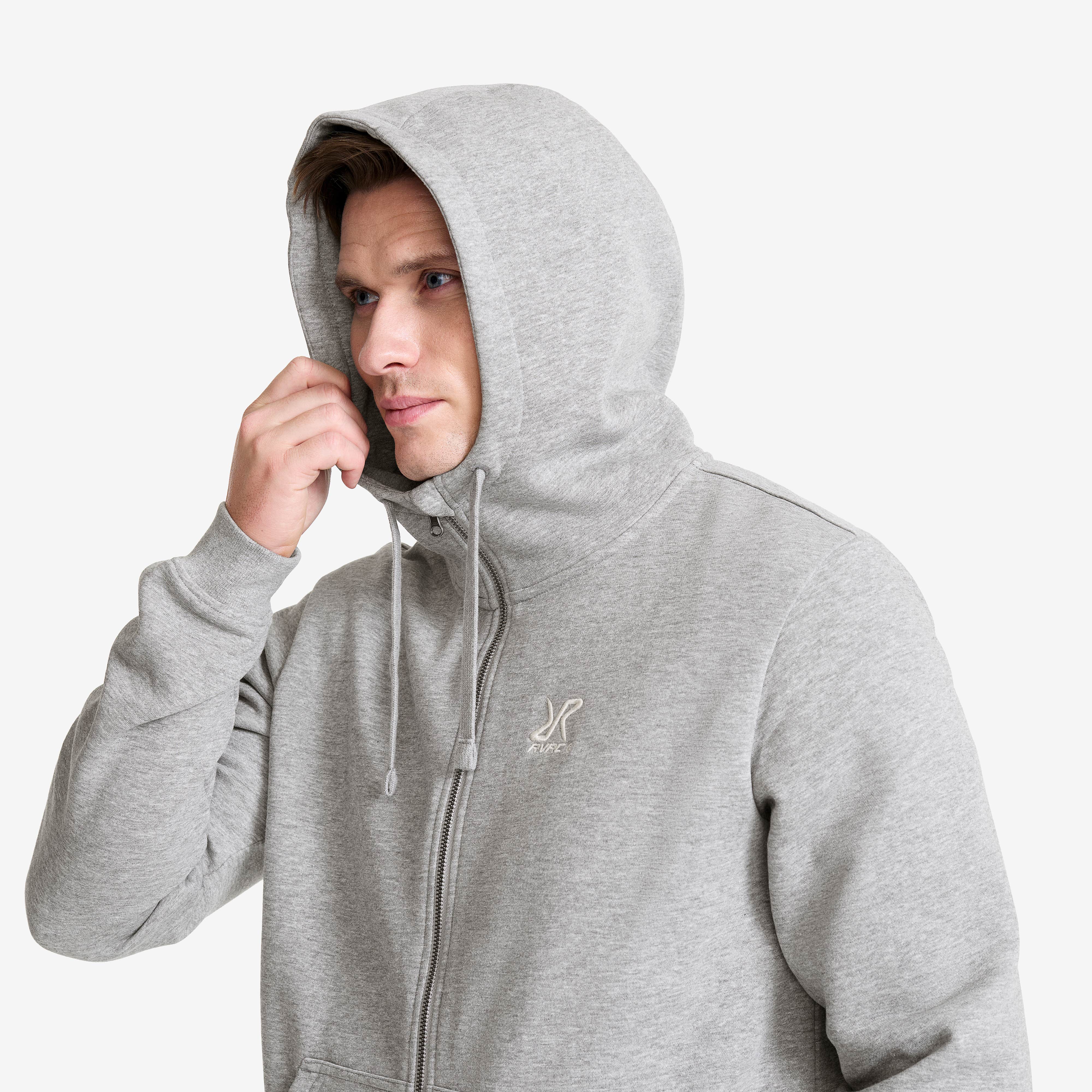 RVRC Full-zip Hoodie Herre Grey Melange