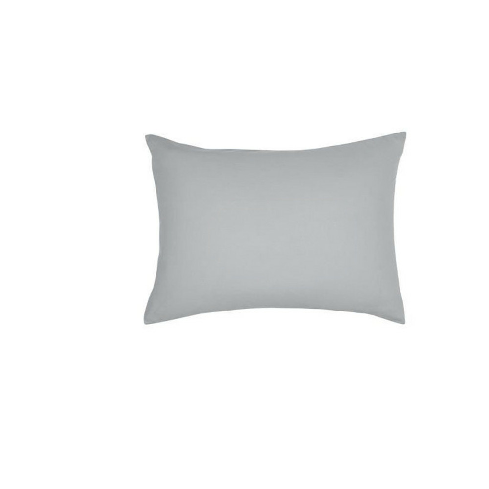 Taie d'oreiller essential - 50 x 70+5 cm - 100% coton uni - acier