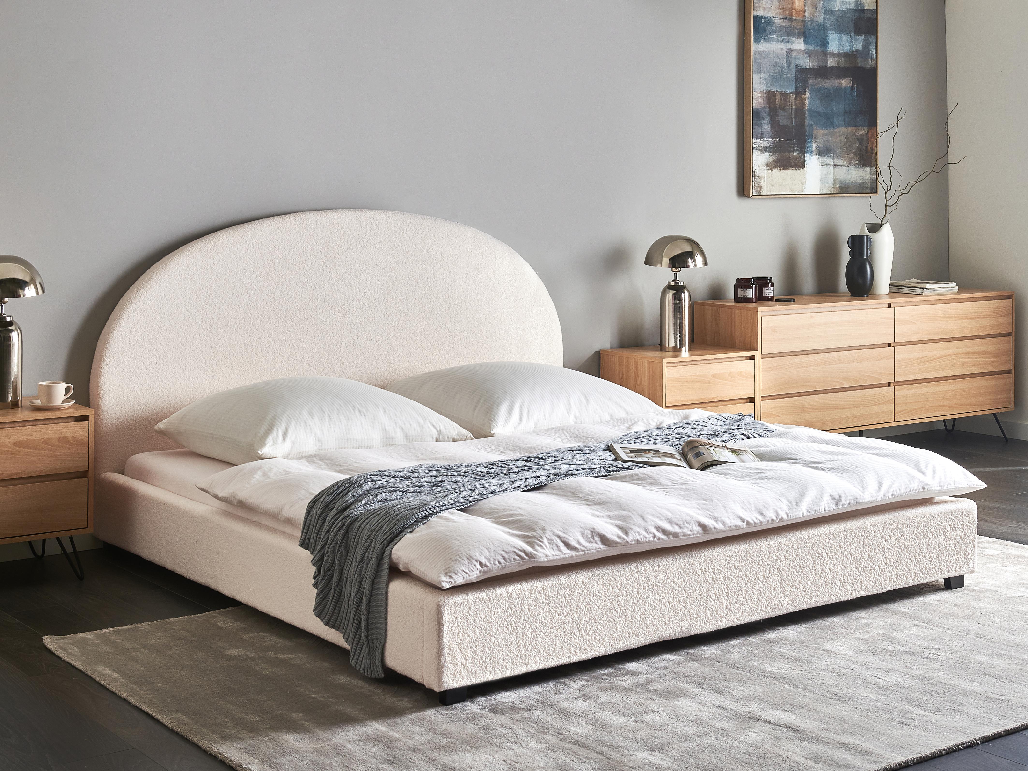 Waterbed Bouclé VAUCLUSE 180 x 200 cm Gebroken wit