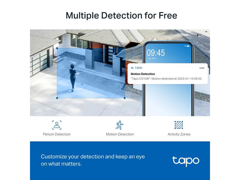 TP-Link Netzwerkkamera Tapo C510W WiFi-Sicherheitskamera mit Schwenk-/Neigefunktion für den Aussenbereich