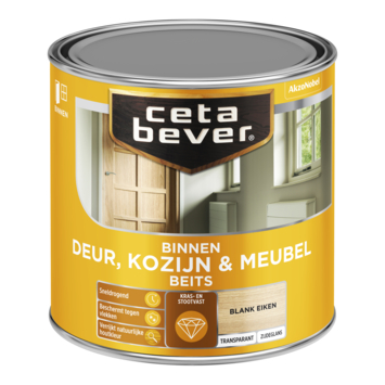 CetaBever Deur, Kozijn & Meubelbeits zijdeglans transparant blank eiken 250 ml