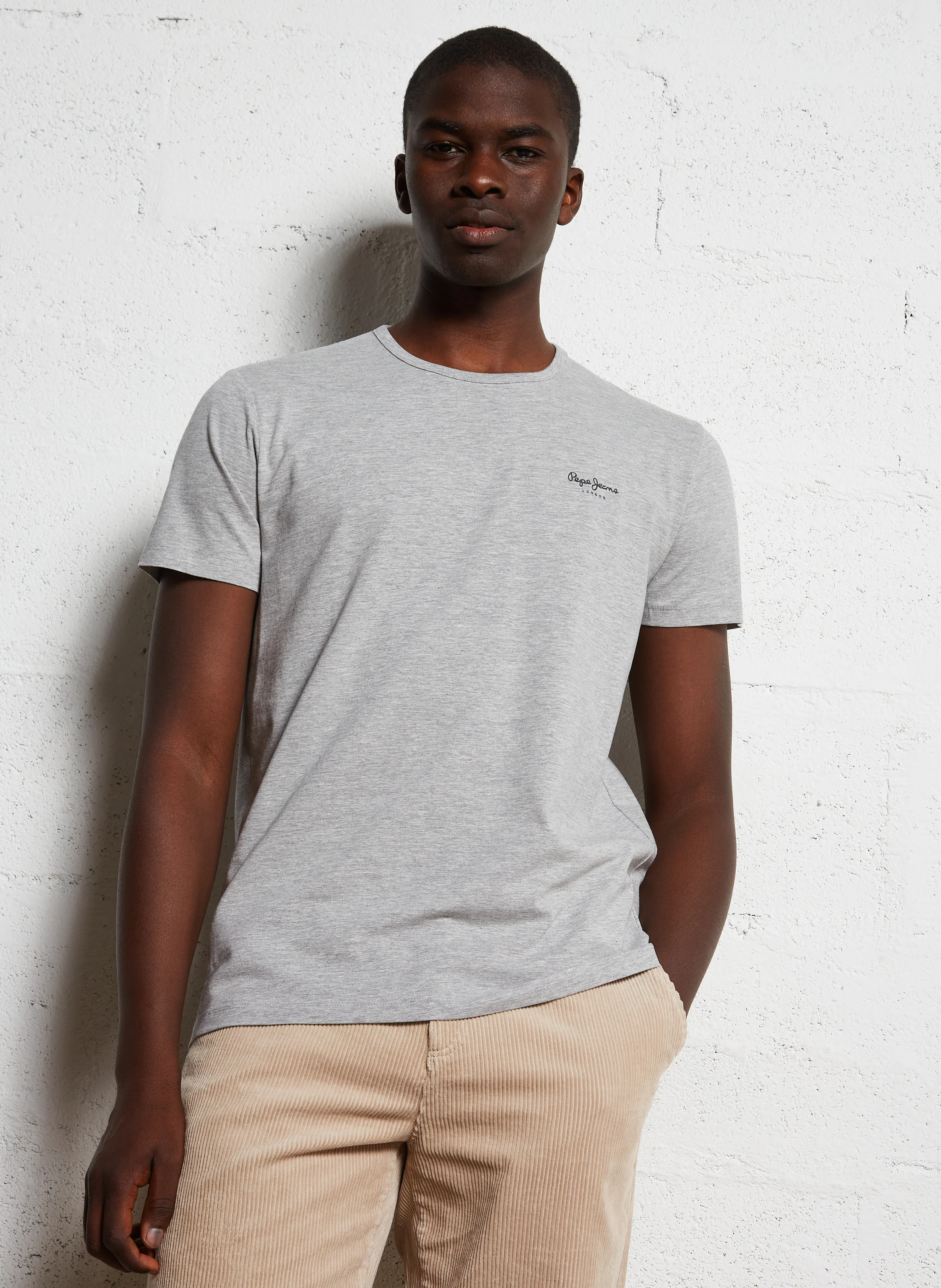 Tee-shirt droit en coton mélangé | Gris