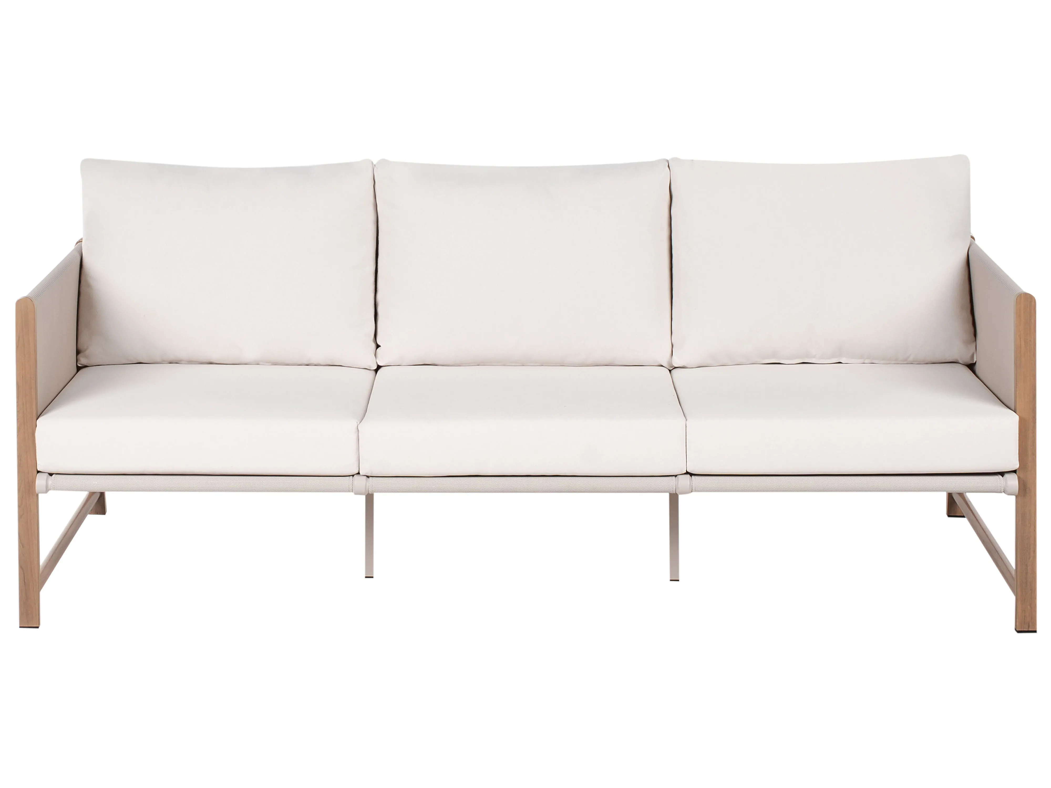 Loungeset met tafel en ottomaan 5-zits NOLA Metaal Lichtbeige