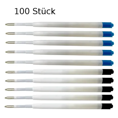 Livepac Office 100 Kugelschreiberminen / Großraumminen / Schreibfarbe: je 50x blau + schwarz