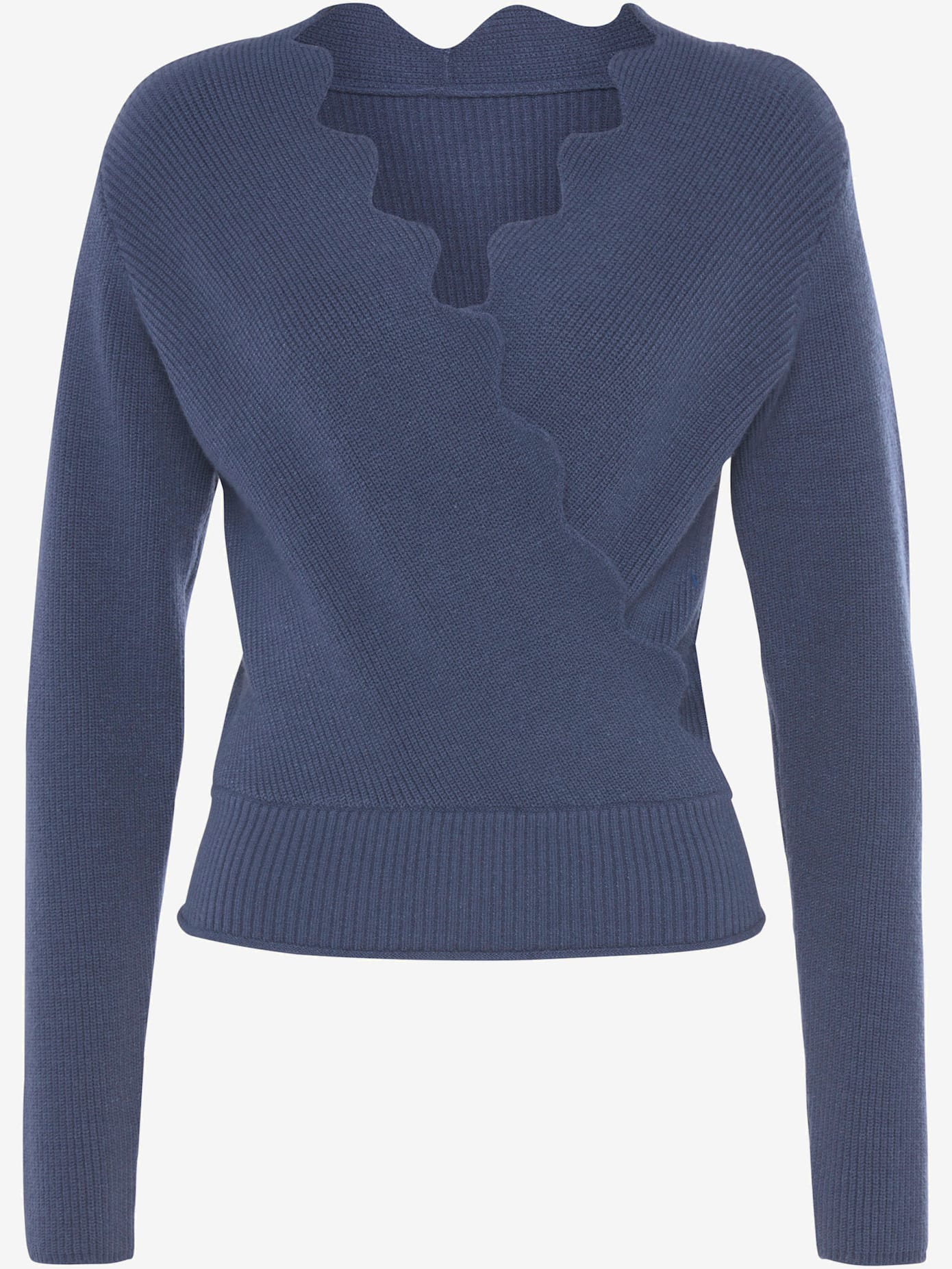 Pull en tricot bord ondulé tendance