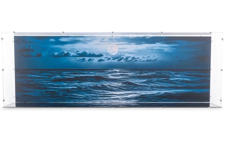 Baukasten Acryl-Display für LEGO 10294 Titanic<br>Acryl-Display-Box mit Hintergrundbild und schwarzem Boden