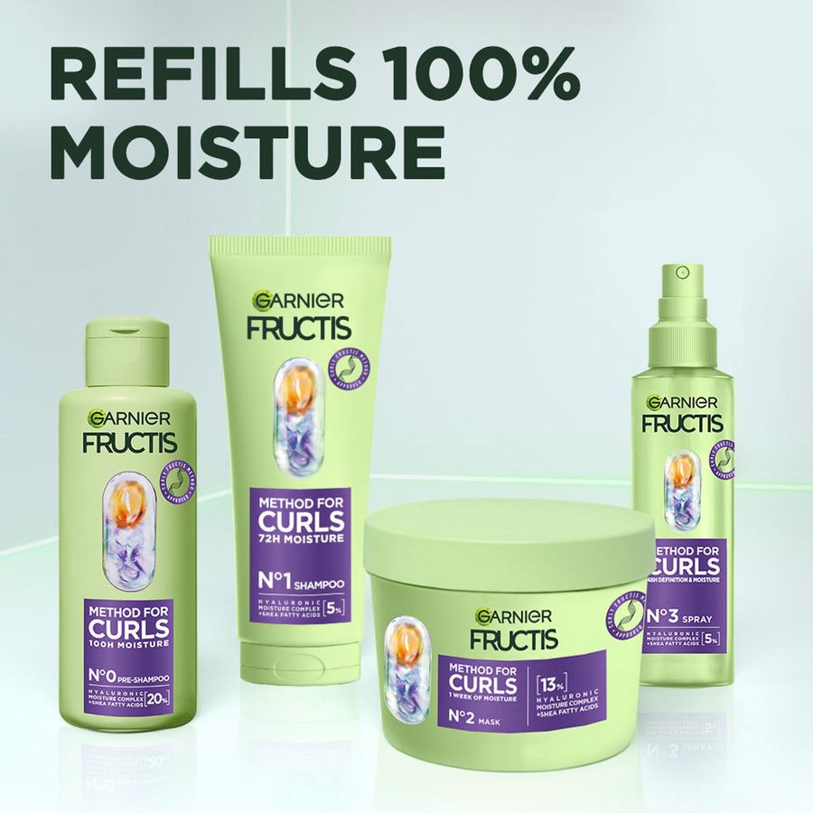 Garnier Fructis Method for Curls Pre-Shampoo 200ml + Shampoo 200ml + Mask 370ml + Leave-in 150ml