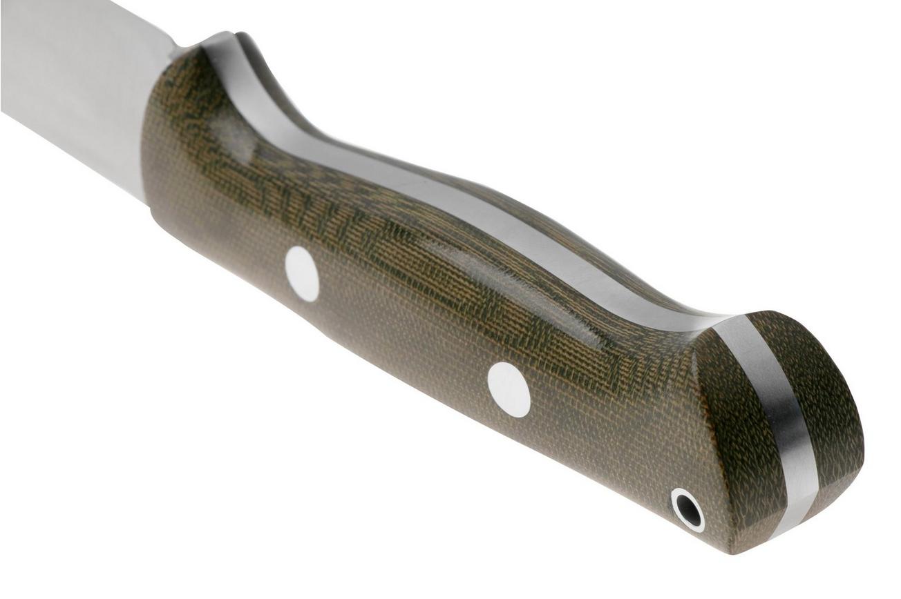 Bark River Bravo 1 CPM 3V, Green Canvas Micarta, vaststaand mes