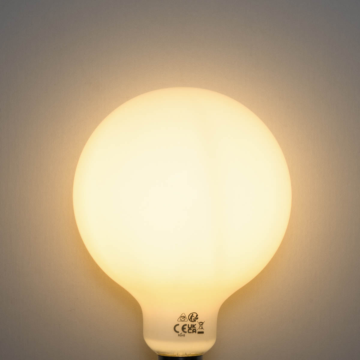 LUEDD E27 dimbare LED lamp opaal G125 5W 450 lm 2700K