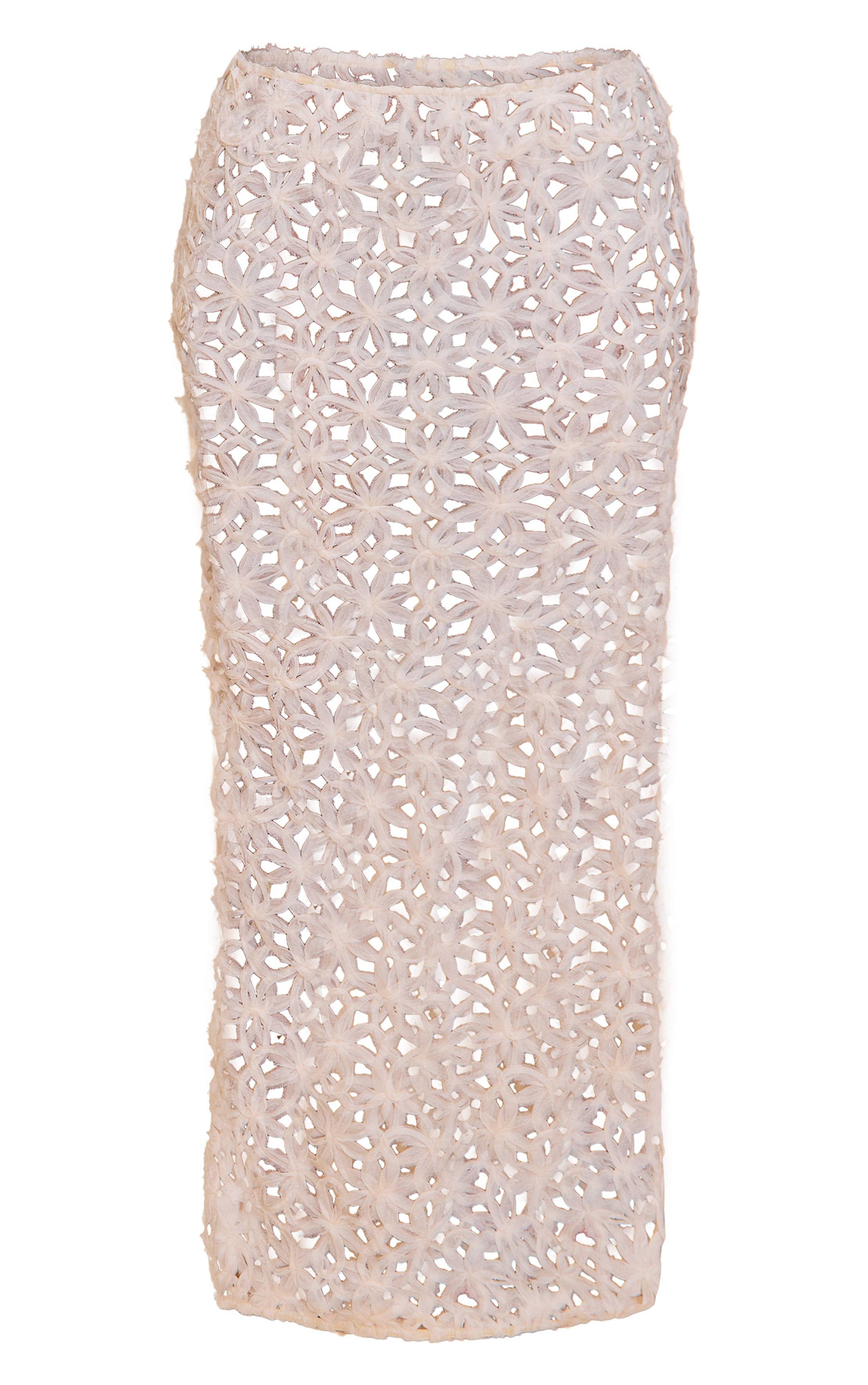 Beige Jupe Longue À Motif Appliqué Avec Haut Coordonné Petite