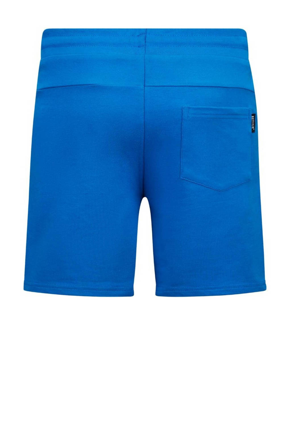Retour Jeans sweatshort Leandro met printopdruk felblauw