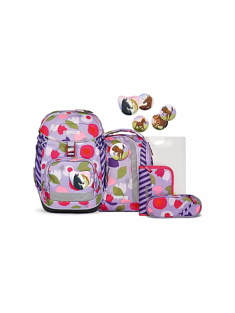 ERGOBAG Schultaschen Set 6tlg PACK BlütenzauBär lila