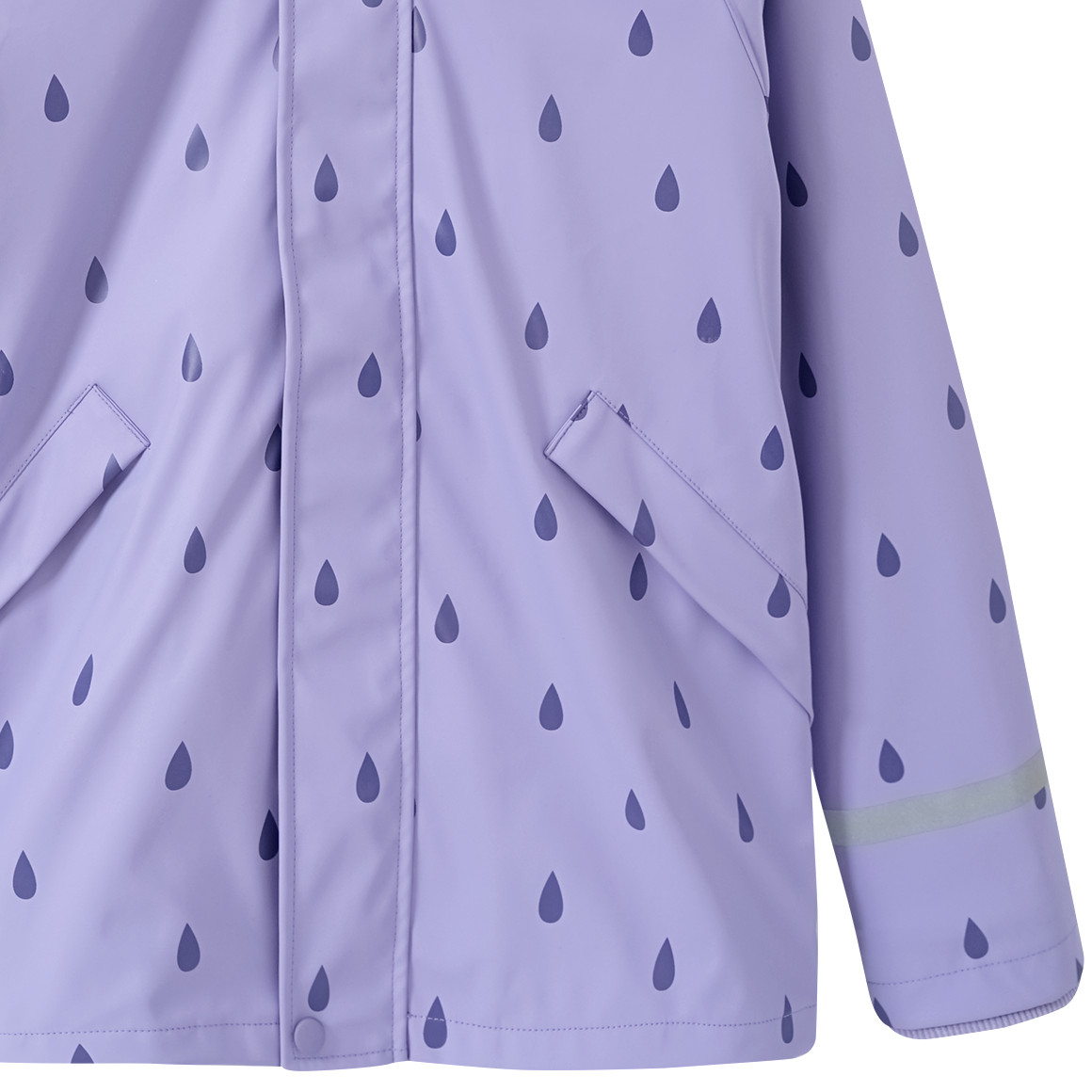 Yigga Kinder Regenjacke mit Regentropfen-Muster helllila