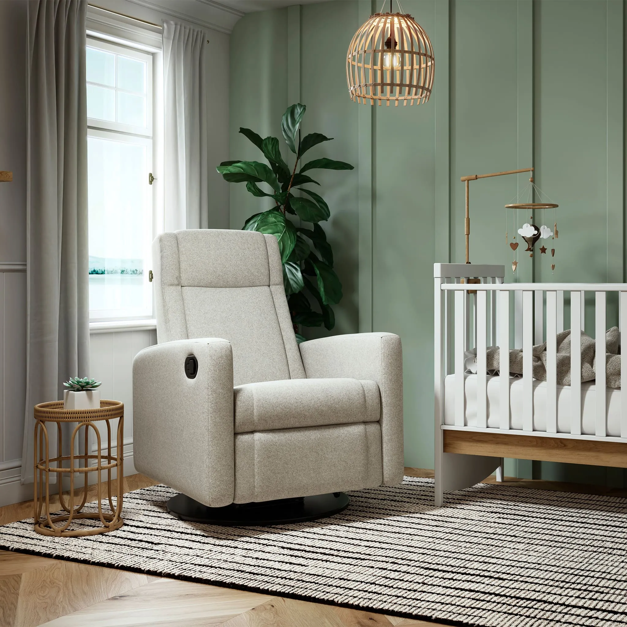 Jaymar BB Fauteuil Berçant et Pivotant Nelly - Como Sable  Noir