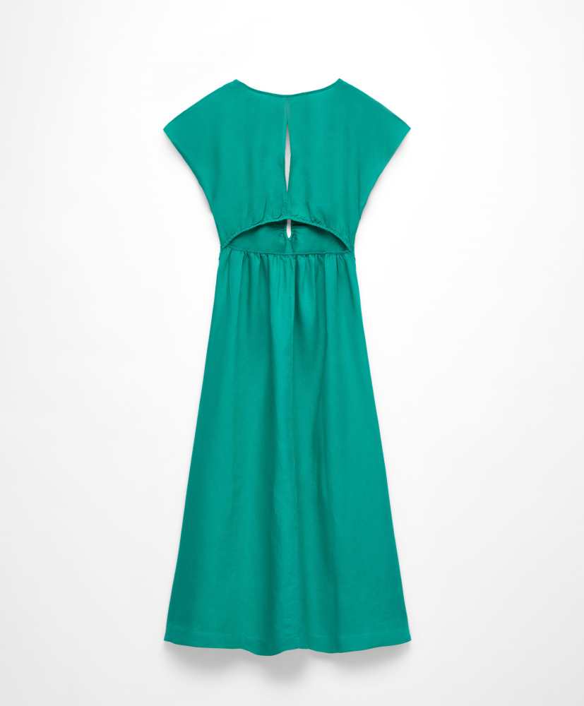 Vestido midi de linho