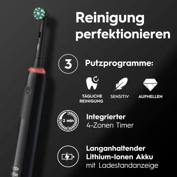 Pro 3 3000 Cross Action Elektrische Zahnbürste Black