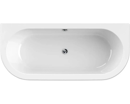 form&style Ovaal Bad SANSIBAR 80 x 180 cm wit/zwart glanzend