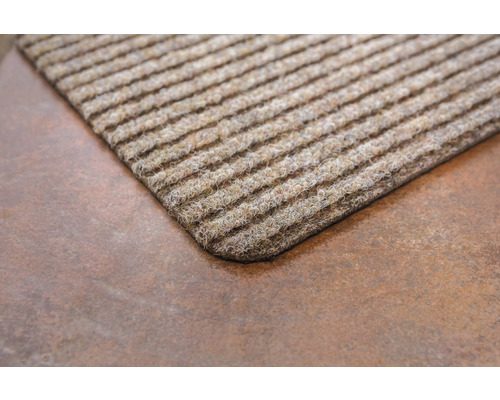 Geribbelde mat beige 25x60 cm
