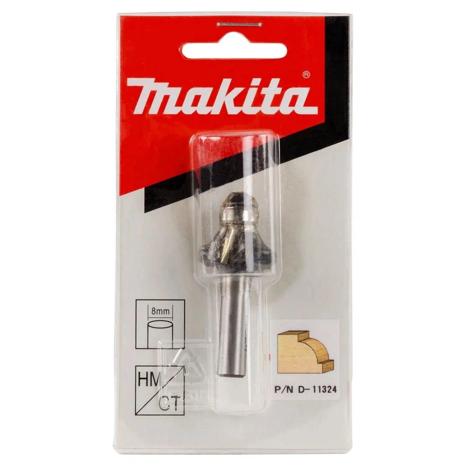Makita D-11324 Freesbit Kwartrondfrees   lager S 8mm 22,23x9,53mm R4,76