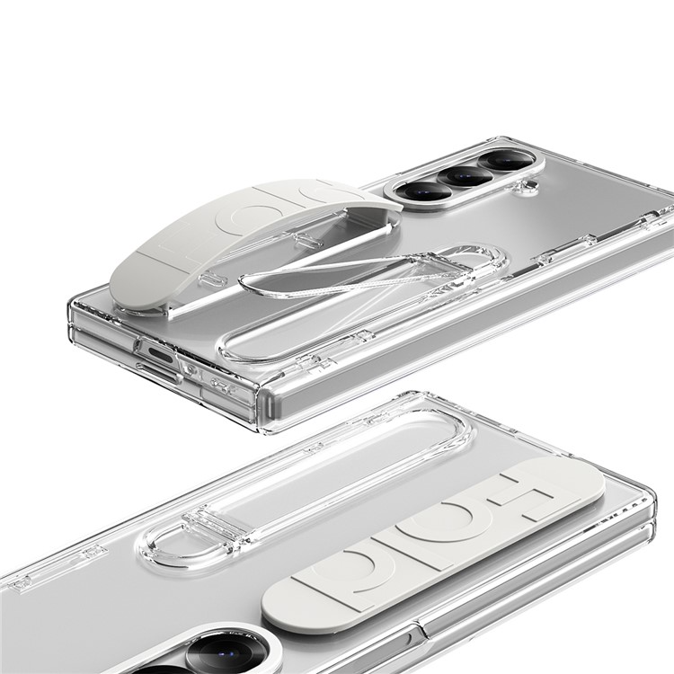 Samsung Galaxy Z Fold7 Soft Touch Hardcase Schutzhülle mit Handschlaufe   Kickstand Aufsteller - Transparent