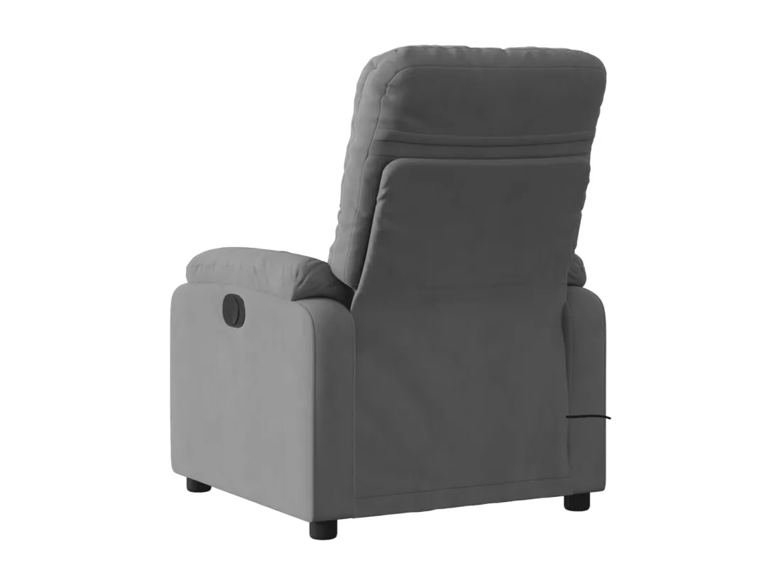 Fauteuil inclinable massant gris foncé tissu microfibre