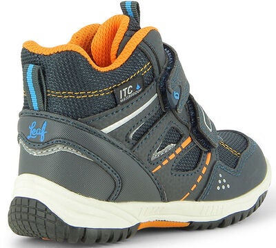 Leaf Kasuri WP Mid Sneakers, Navy/Orange