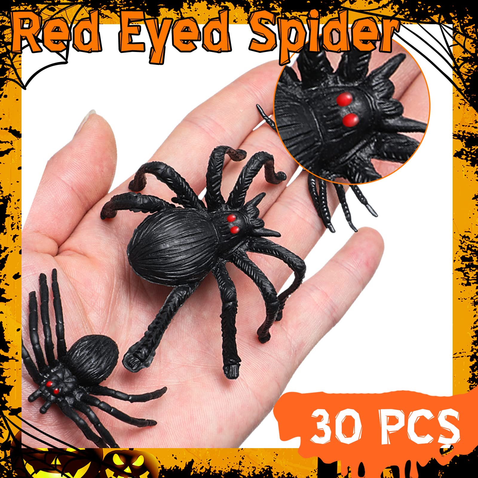 (30er Set) Halloween Deko Spinnen Grusel Party Tischdekoration - Schwarz