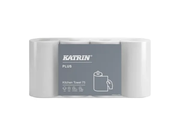 Køkkenrulle Katrin® Plus Kitchen 75 hvid 2-lags 21m - (8 pakker x 4 ruller)