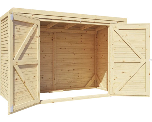 Fietsenstalling, tuinkast Bertilo Fineline ruitprofiel 207 x 103 x 143 cm naturel