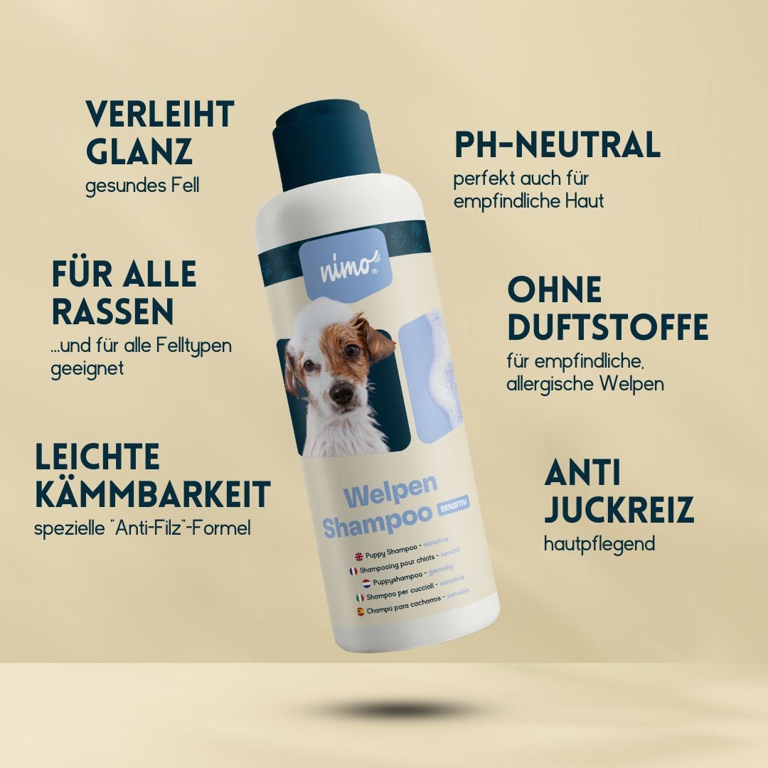 nimo® Sensitive Puppy Shampoo • Geurvrij en pH-neutraal voor alle rassen