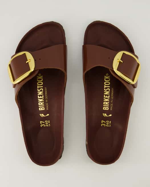 Birkenstock Madrid Big Buckle Pantoletten in Braun