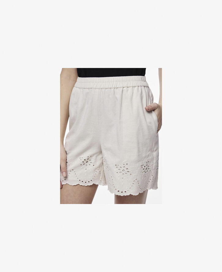 Pieces PCALMINA MW EMBROIDERY SHORTS BC Birch