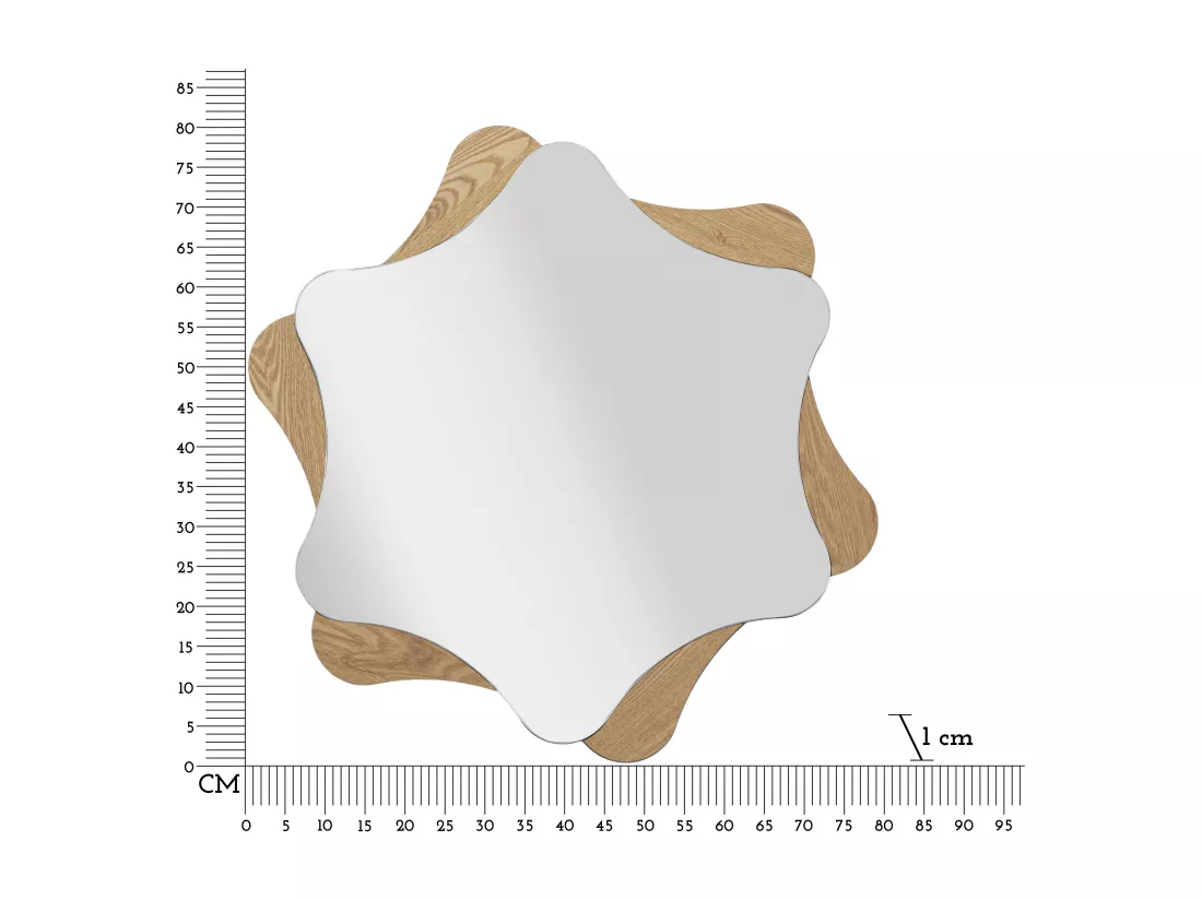 Miroir Mural star - Design Étoile en Bois Élégant, Ø 80 x 1 cm