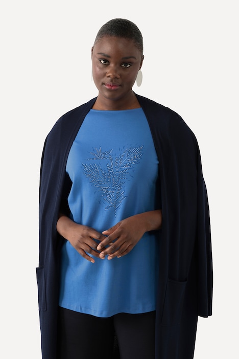 T-Shirt, Pima Cotton, Farn, U-Boot-Ausschnitt, Halbarm