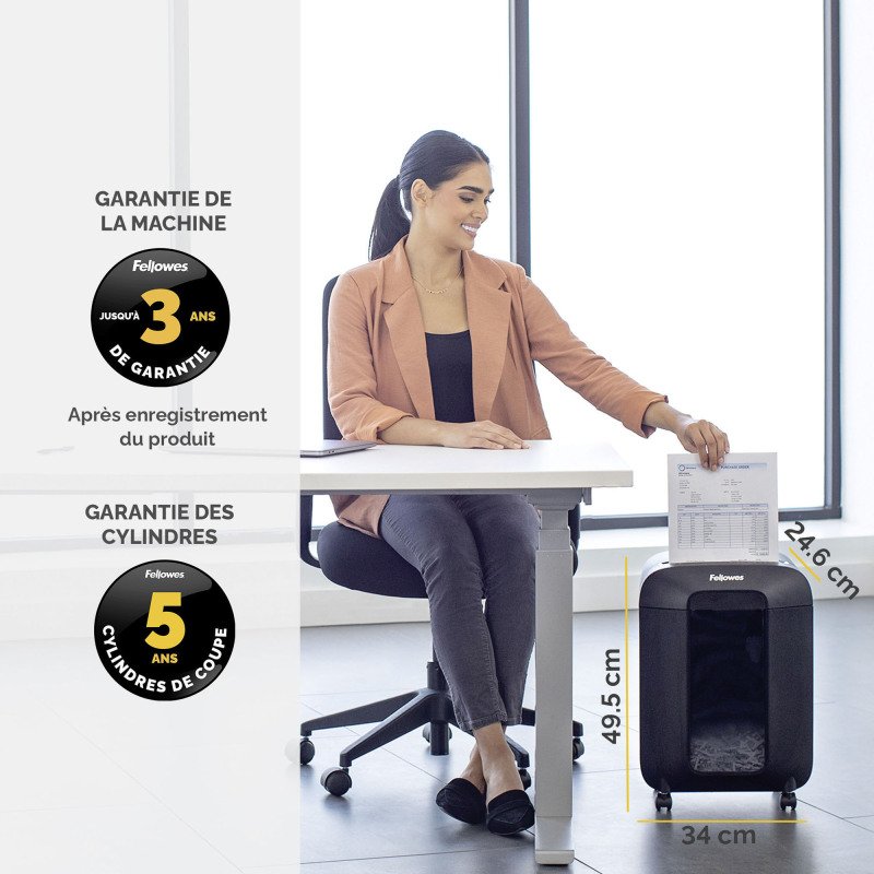 Destructeur Fellowes LX85 - coupe croisée