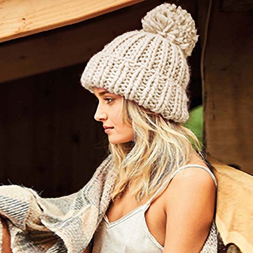 Gorro de Punto com design de faia de grandes dimensões