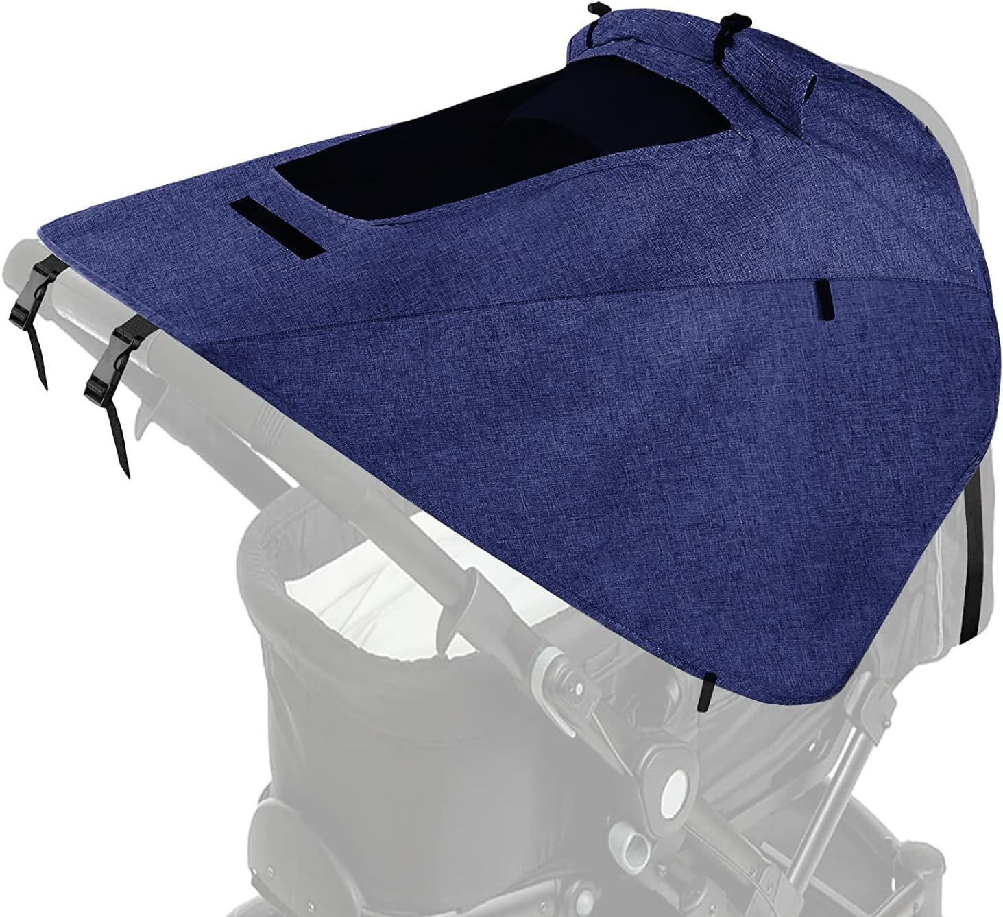 (80x60cm) Kinderwagen Sonnensegel Buggy Abdeckung Baby Sonnenschutz Schattensegel mit Sichtfenster - Blau