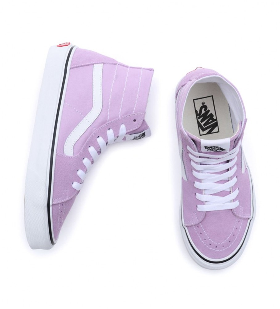 Tênis Vans SK8-Hi Tapered em couro rosa