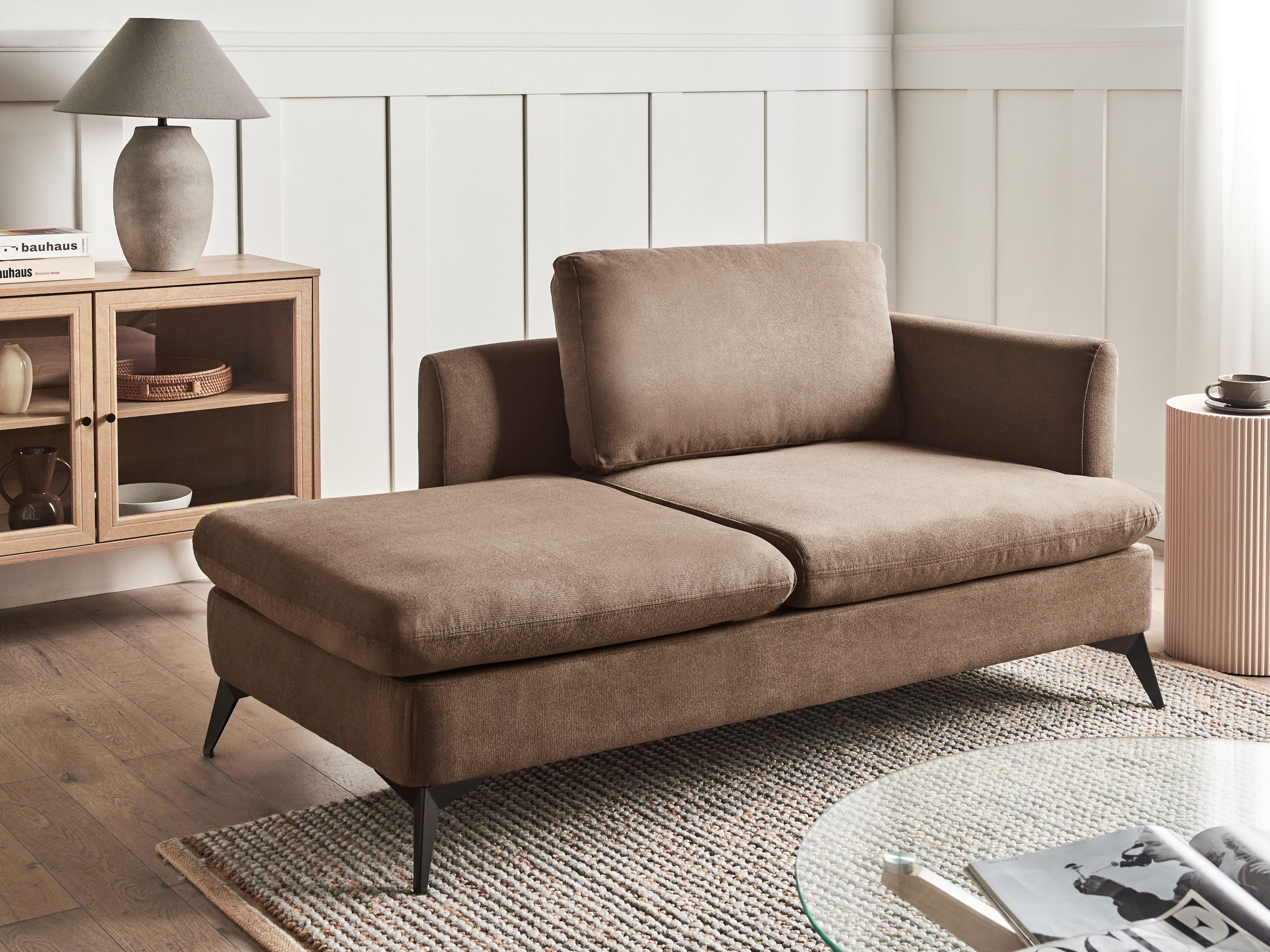 Rechtszijdige chaise longue SIEVOZ Stof Bruin